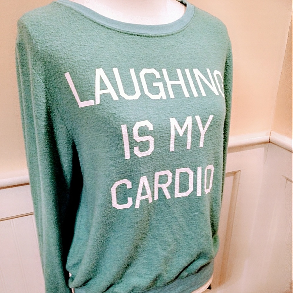 Wildfox "Laughing is my Cardio" Sweatshirt - Picture 2 of 7